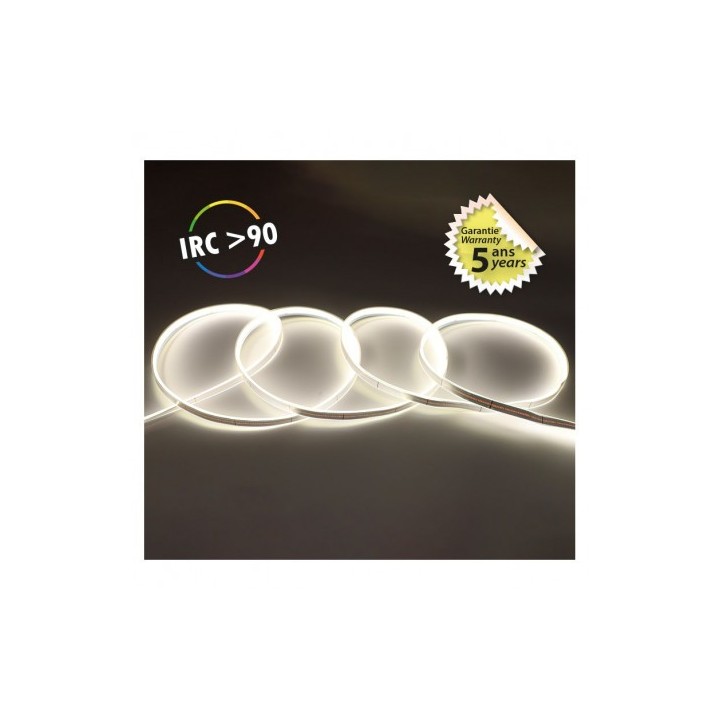 Miidex Lighting - Bandeau LED COB - 4000K - 5 m - 24V - Garantie 5 ans - Réf : 100520