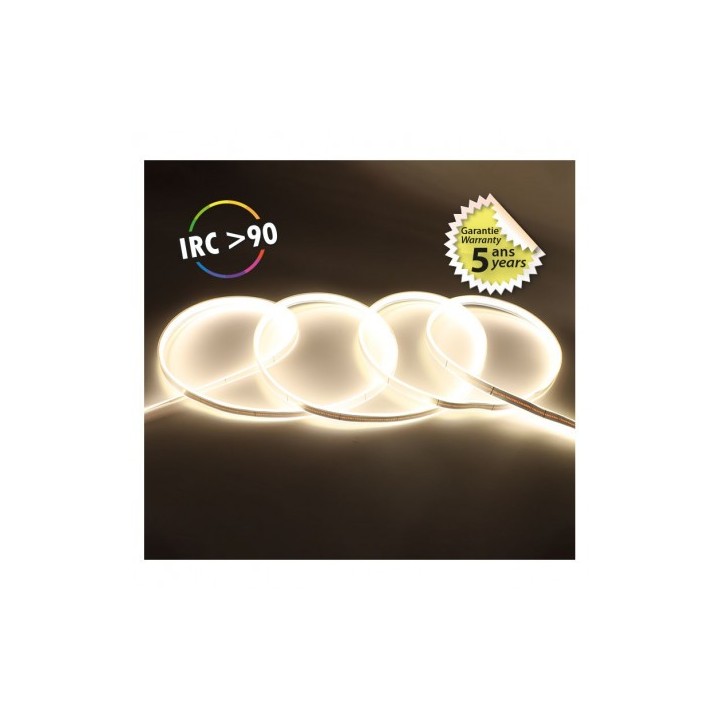 Miidex Lighting - Bandeau LED COB - 6000K - 5 m - 24V - Garantie 5 ans - Réf : 100521