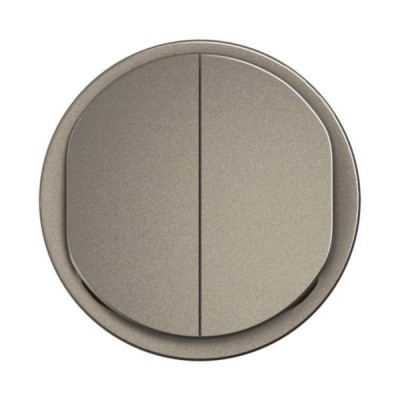 Legrand Céliane - Enjoliveur pour double interrupteur ou va-et-vient - Titanium - Réf : CT2001