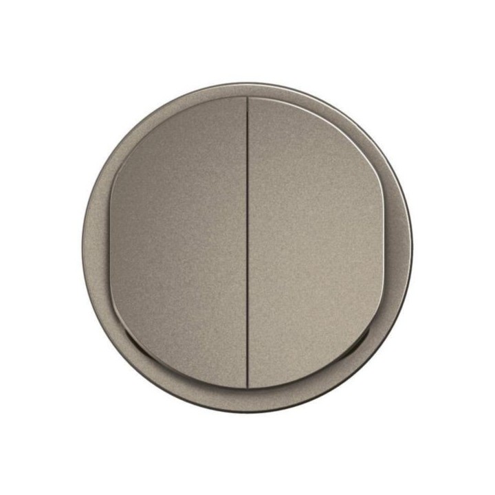 Legrand Céliane - Enjoliveur pour double interrupteur ou va-et-vient - Titanium - Réf : CT2001