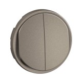 Legrand - Enjoliveur pour double interrupteur ou va-et-vient Céliane - Titanium - Réf : CT2001