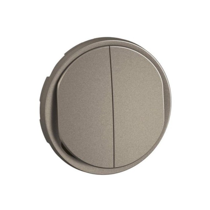 Legrand - Enjoliveur pour double interrupteur ou va-et-vient Céliane - Titanium - Réf : CT2001