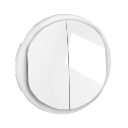 Legrand - Enjoliveur pour double poussoir NO+NF Céliane - Blanc Antimicrobien - Réf : CB2027
