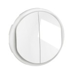 Legrand - Enjoliveur pour double poussoir NO+NF Céliane - Blanc Antimicrobien - Réf : CB2027
