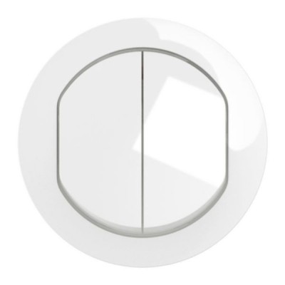 Legrand Céliane - Enjoliveur pour double interrupteur ou va-et-vient  - Blanc IP44 - Réf : CB4001