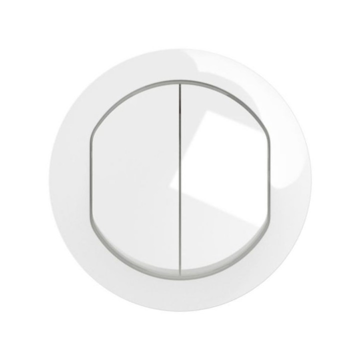 Legrand Céliane - Enjoliveur pour double interrupteur ou va-et-vient  - Blanc IP44 - Réf : CB4001
