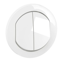 Legrand - Enjoliveur pour double interrupteur ou va-et-vient Céliane - Blanc IP44 - Réf : CB4001