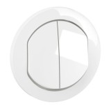 Legrand - Enjoliveur pour double interrupteur ou va-et-vient Céliane - Blanc IP44 - Réf : CB4001