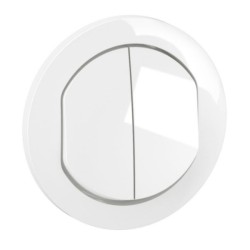 Legrand - Enjoliveur pour double interrupteur ou va-et-vient Céliane - Blanc IP44 - Réf : CB4001