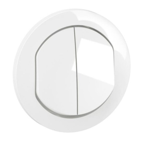 Legrand - Enjoliveur pour double interrupteur ou va-et-vient Céliane - Blanc IP44 - Réf : CB4001
