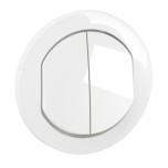 Legrand - Enjoliveur pour double interrupteur ou va-et-vient Céliane - Blanc IP44 - Réf : CB4001