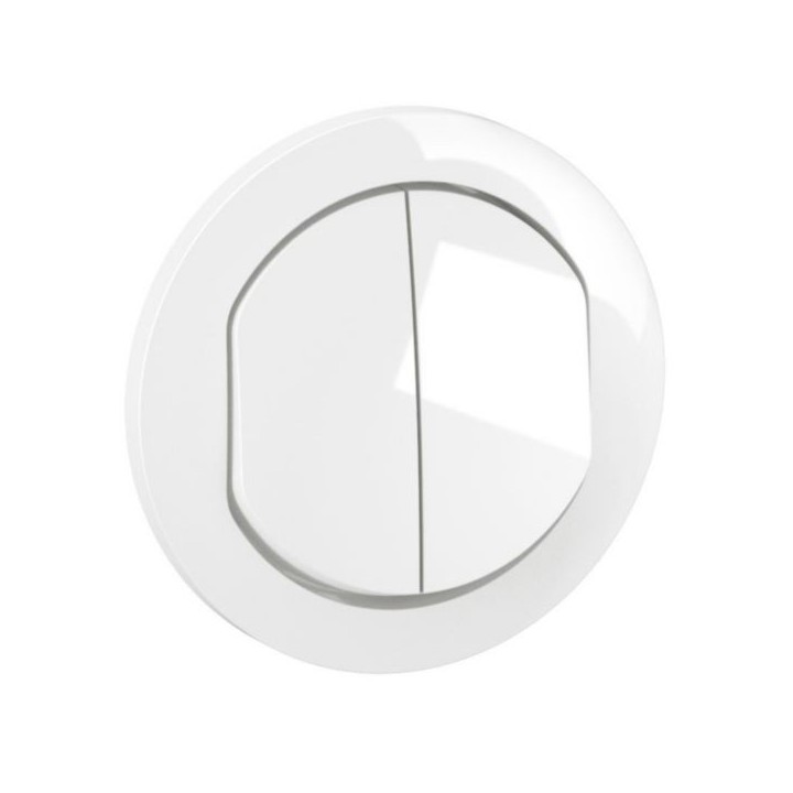 Legrand - Enjoliveur pour double interrupteur ou va-et-vient Céliane - Blanc IP44 - Réf : CB4001