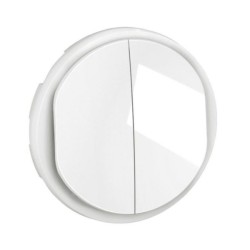 Legrand - Enjoliveur pour double poussoir NO+NF lumineux Céliane - Blanc - Réf : CB3001