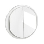 Legrand - Enjoliveur pour double poussoir NO+NF lumineux Céliane - Blanc - Réf : CB3001
