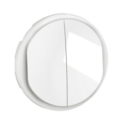 Legrand - Enjoliveur pour double poussoir NO+NF à voyant Céliane - Blanc Antimicrobien - Réf : CB3027