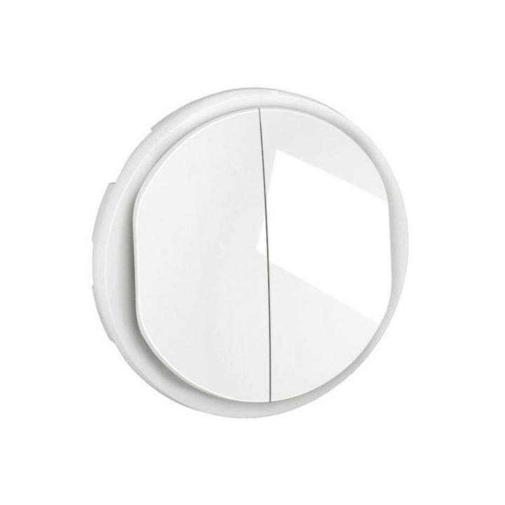 Legrand - Enjoliveur pour double poussoir NO+NF à voyant Céliane - Blanc Antimicrobien - Réf : CB3027