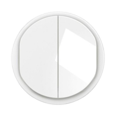 Legrand Céliane - Enjoliveur pour double poussoir NO+NF à voyant - Blanc Antimicrobien - Réf : CB3027