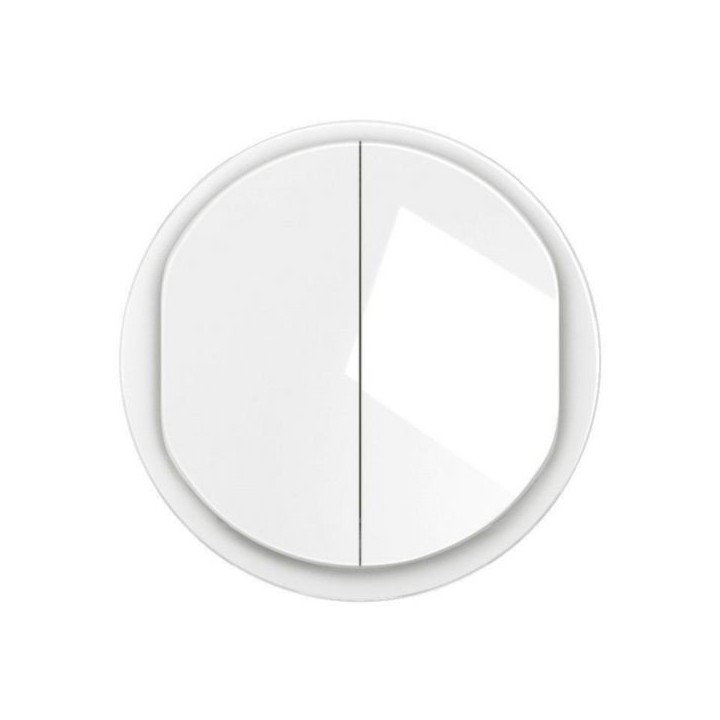 Legrand Céliane - Enjoliveur pour double poussoir NO+NF à voyant - Blanc Antimicrobien - Réf : CB3027