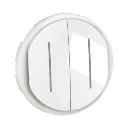 Legrand - Enjoliveur pour double interrupteur ou va-et-vient témoin Céliane - Blanc - Réf : CB2007