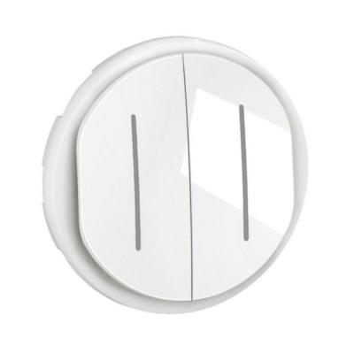 Legrand - Enjoliveur pour double interrupteur ou va-et-vient témoin Céliane - Blanc - Réf : CB2007