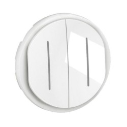 Legrand - Enjoliveur pour double interrupteur ou va-et-vient témoin Céliane - Blanc - Réf : CB2007