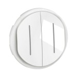 Legrand - Enjoliveur pour double interrupteur ou va-et-vient témoin Céliane - Blanc - Réf : CB2007