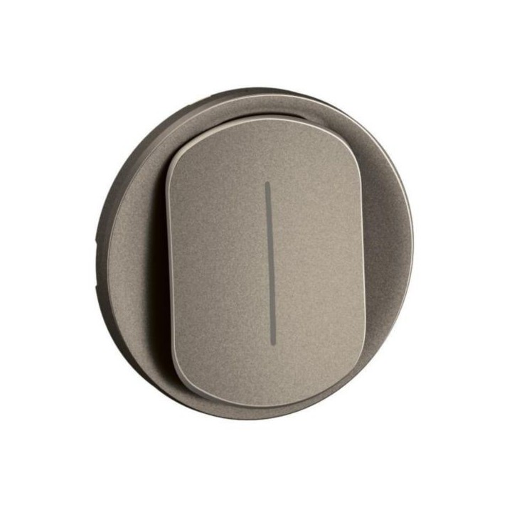 Legrand - Enjoliveur pour permutateur 10A à voyant Céliane - Titanium - Réf : CT1005
