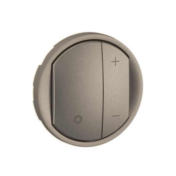 Legrand - Enjoliveur pour variateur type poussoir pour ballasts 1-10V avec Neutre Céliane - Titanium - Réf : CT0061
