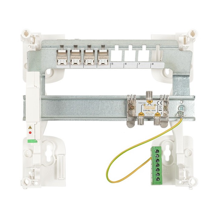 Omelcom - Coffret Start@Home S 1FO - Grade 2TV - 4 RJ45 - Réf : GO065