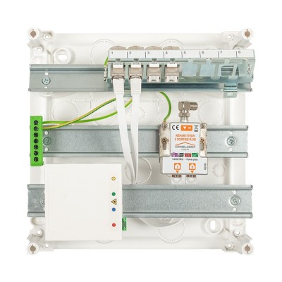Omelcom - Coffret Compact@Home 1FO - Grade 3TV - 4 RJ45 - Réf : GO080