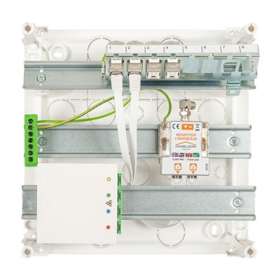 Omelcom - Coffret Compact@Home 4FO - Grade 3TV - 4 RJ45 - Réf : GO081