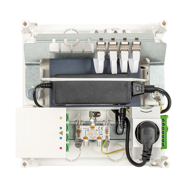 Omelcom - Coffret Compact@Home Connect 4FO - Grade 3TV - 4 RJ45 - Réf : GO082