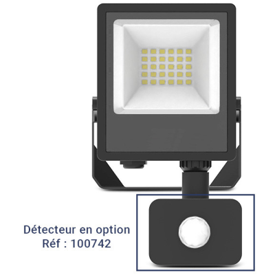 Miidex Lighting - Projecteur LED - Noir - 20W - CCT - IP65 - Réf : 100739