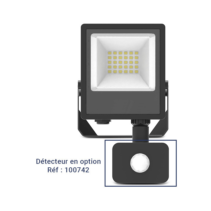 Miidex Lighting - Projecteur LED - Noir - 30W - CCT - IP65 - Réf : 100740