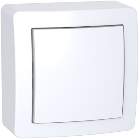 Schneider Alréa - Interrupteur simple allumage avec cadre saillie - Blanc polaire - 10A à 250 V CA - Réf : ALB62050P