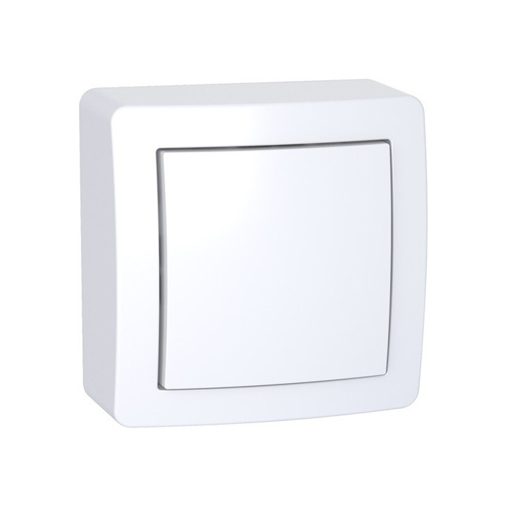 Schneider Alréa - Interrupteur simple allumage avec cadre saillie - Blanc polaire - 10A à 250 V CA - Réf : ALB62050P