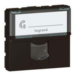 Legrand Mosaic - Prise RJ45 - Catégorie 6A - STP à blindage métal - 2 modules - noir mat - Réf : 079176L