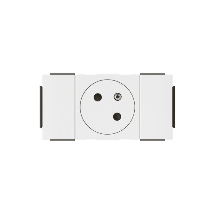 Legrand Mosaic - Prise de courant 2P+T Surface Soluclip pour goulotte Mosaic à clippage direct 2 modules - blanc - Réf : 077101L