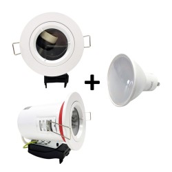 KIT Spot encastré - fixe - 4000k - 1/4 de tour - IP65 - blanc - LED 5W - Réf : KRI40029