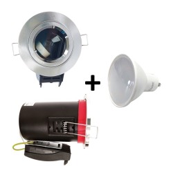 KIT Spot encastré - fixe - 4000k - 1/4 de tour - IP65 - aluminium - LED 5W - Réf : KRI40039