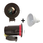 KIT Spot encastré - fixe - 4000k - 1/4 de tour - IP65 - noir - LED 5W - Réf : KRI40049