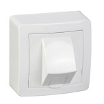 Schneider Alréa - Prise RJ45 simple catégorie 6 UTP avec cadre saillie - Blanc polaire - Réf : ALB62342P