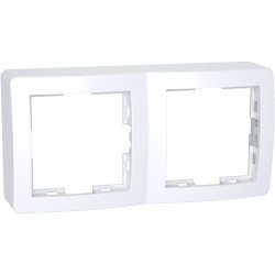 Schneider Alréa - Cadre saillie standard double - 62x124mm - Profondeur 31mm - Blanc polaire - Réf : ALB61442P