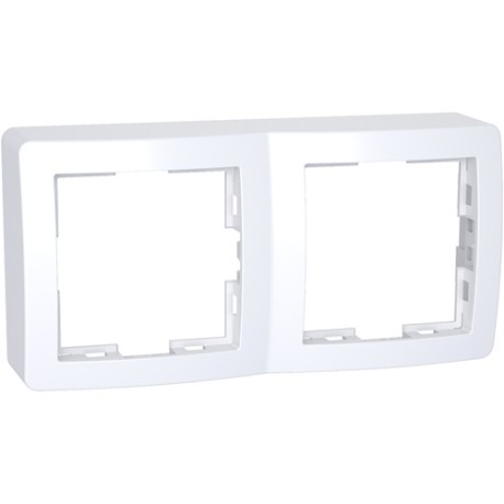 Schneider Alréa - Cadre saillie standard double - 62x124mm - Profondeur 31mm - Blanc polaire - Réf : ALB61442P