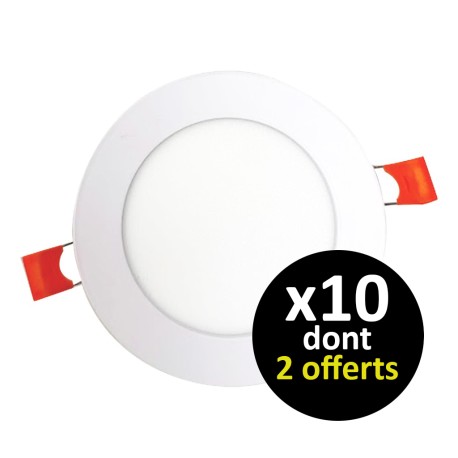 Krisane - lot de 10 Spots downlight led - 4000K- 6W - Ø120 mm - blanc - KRI26351(10)