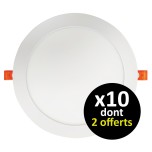 Krisane - Lot de 10 spots downlight led - 4000K- 12W - Ø170 mm - blanc - KRI26352(10)