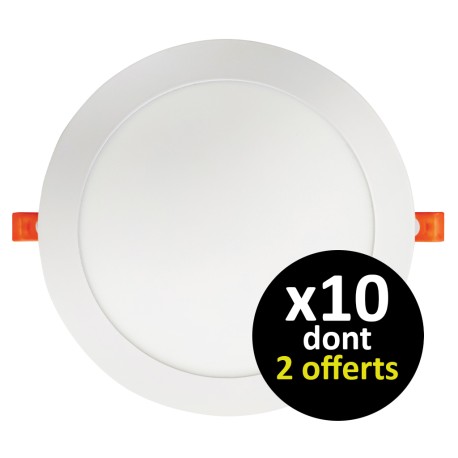 Krisane - Lot de 10 spots downlight led - 4000K- 18W - Ø225 mm - blanc - KRI26353(10)