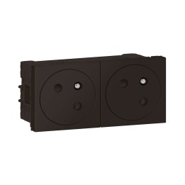 Legrand - Double prise de courant 2P+T Surface Mosaic Link raccordement latéral 4 modules - noir mat - Réf : 079192L