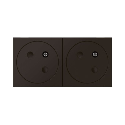 Legrand - Double prise de courant 2P+T Surface Mosaic Link raccordement latéral 4 modules - noir mat - Réf : 079192L