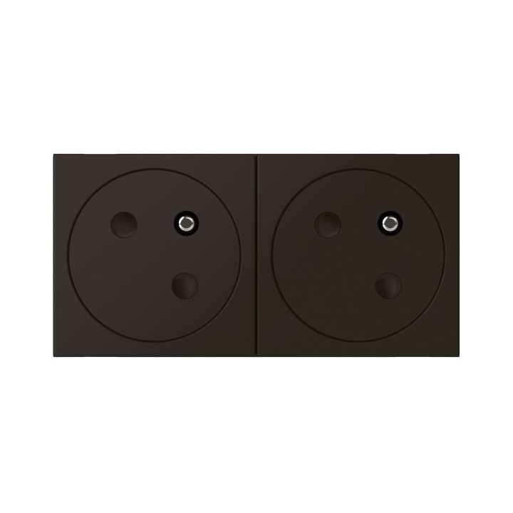 Legrand - Double prise de courant 2P+T Surface Mosaic Link raccordement latéral 4 modules - noir mat - Réf : 079192L